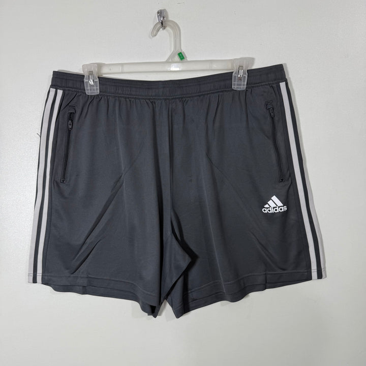 ADIDAS AEROREADY SPORT SHORT WITH SIDE ZIP POCKETS GREY COLOUR