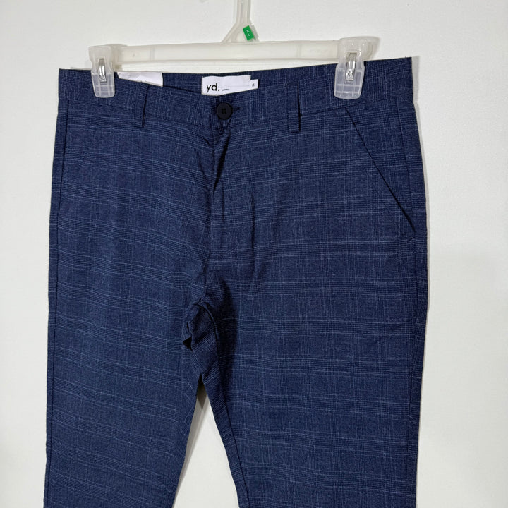 YD SKINNY FIT CHECKERED CHINO PANT BRAND NEW WITH STRETCH BLUE COLOUR