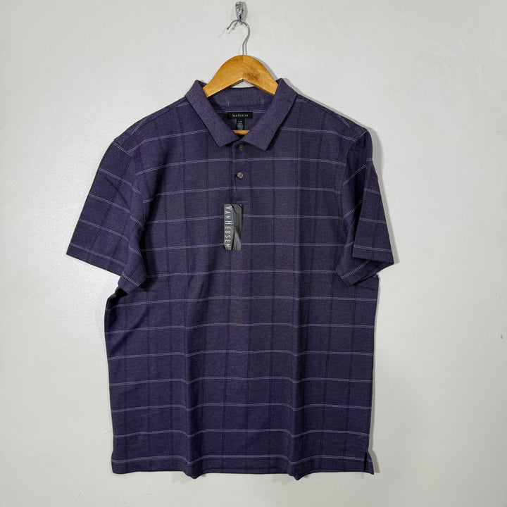 VAN HEUSEN CHECKERED COTTON POLO TSHIRT BRAND NEW