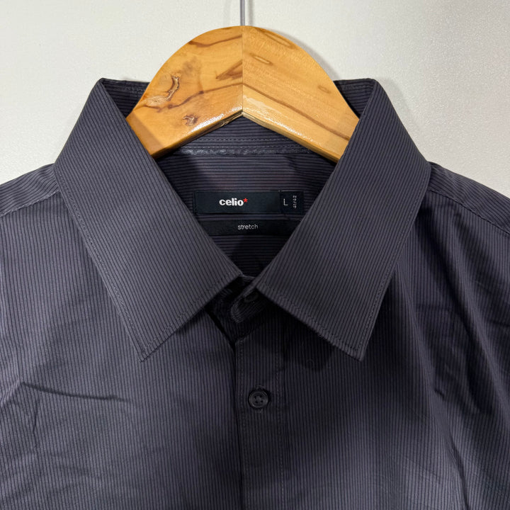 CELIO COTTON CHECKERED SHIRT GREY COLOUR