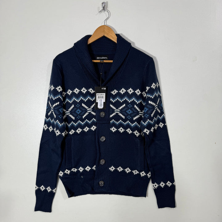 THREADBARE CARDIGAN SHAWL COLLAR SWEATER BRAND NEW