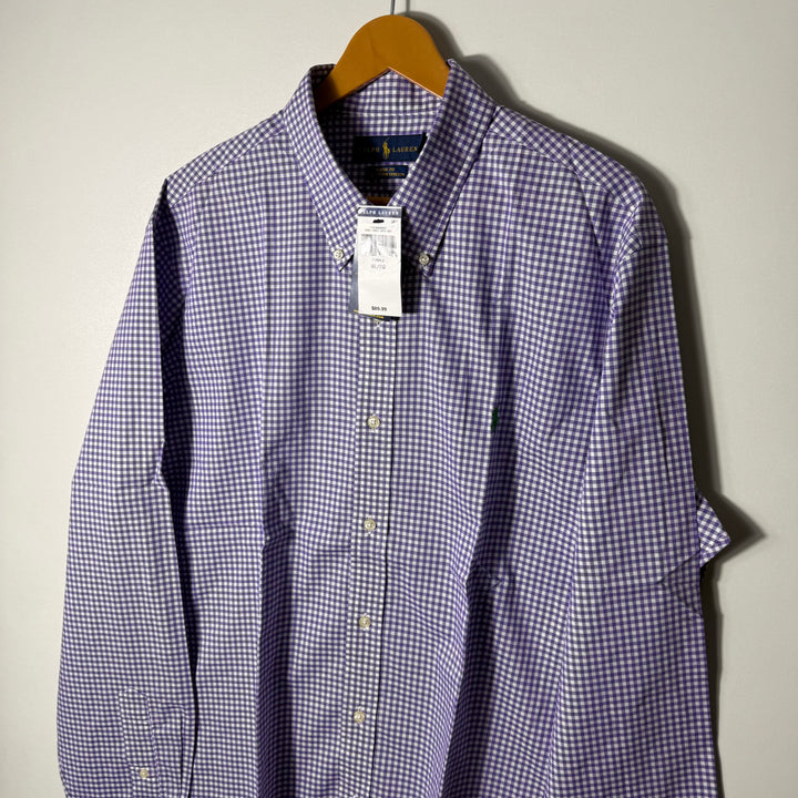RALPH LAUREN POLO CLASSIC FIT BUTTON DOWN COTTON CHECKERED SHIRT BRAND NEW