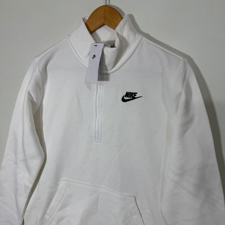 NIKE WOMEN HALF ZIP FLEECE PULLOVER BRAND NEW WHITE COLOUR