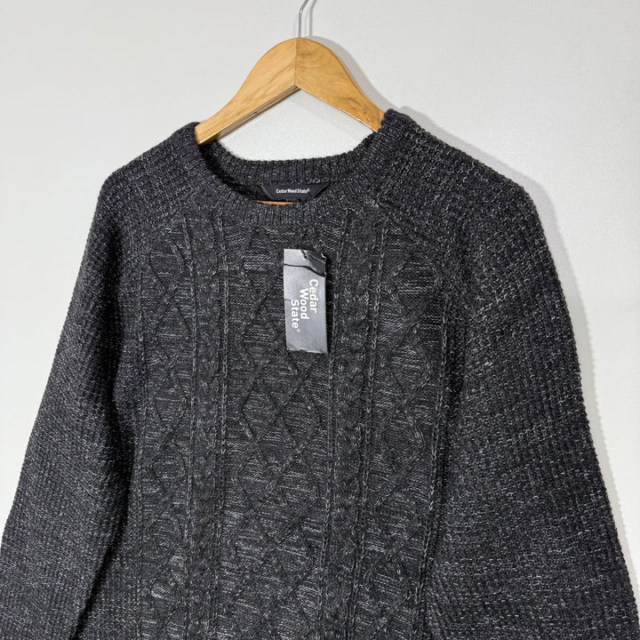 CEDAR WOOD STATE KNITWEAR COTTON SWEATER BRAND NEW DARK GREY COLOUR