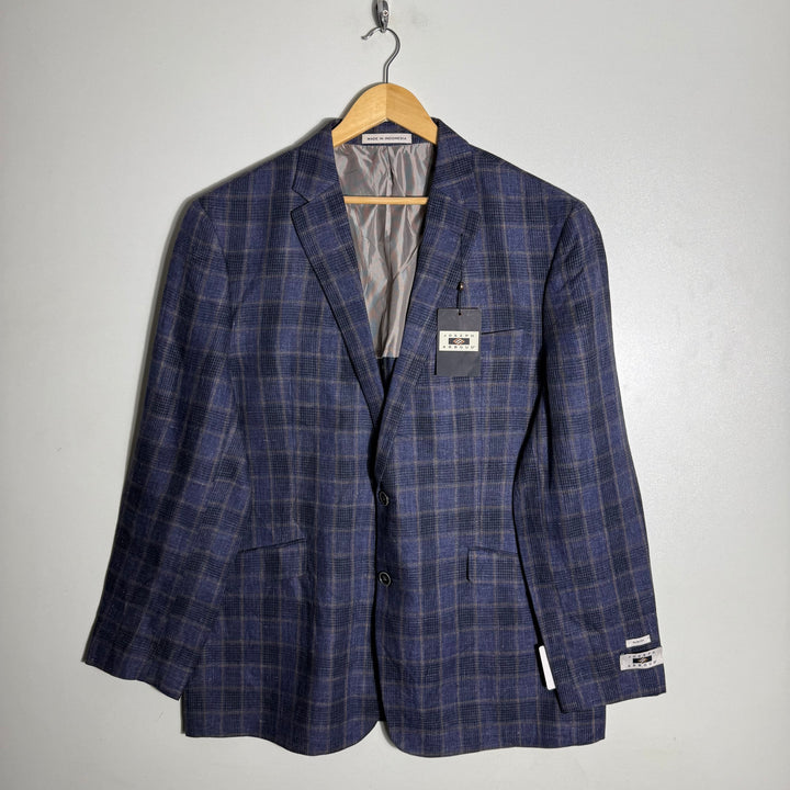 JOSEPH ABBOUD LINEN CHECKERED CASUAL BLAZER COAT BRAND NEW