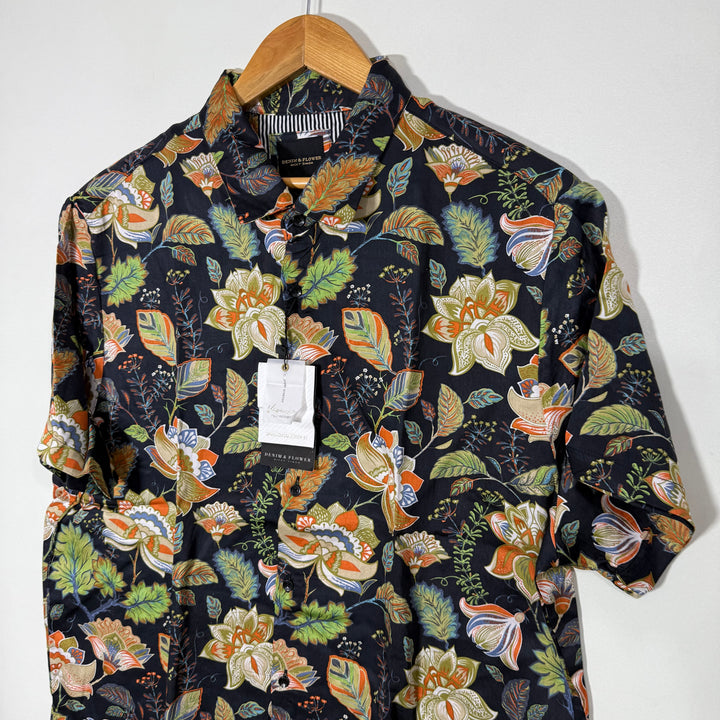 DENIM & FLOWER HALF SLEEVES HAWAI SHIRT BRAND NEW