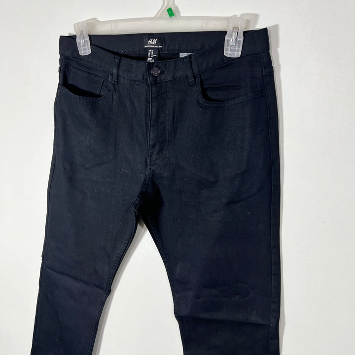 H&M SLIM FIT DENIM PANT WITH STRETCH BLACK COLOUR
