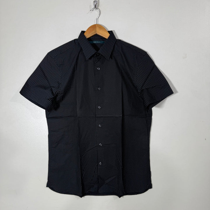 PERRY ELLIS HALF SLEEVES COTTON SHIRT