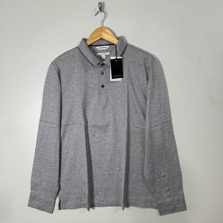 AUTOGRAPH SUPIMA COTTON LONG SLEEVES COTTON POLO TSHIRT BRAND NEW
