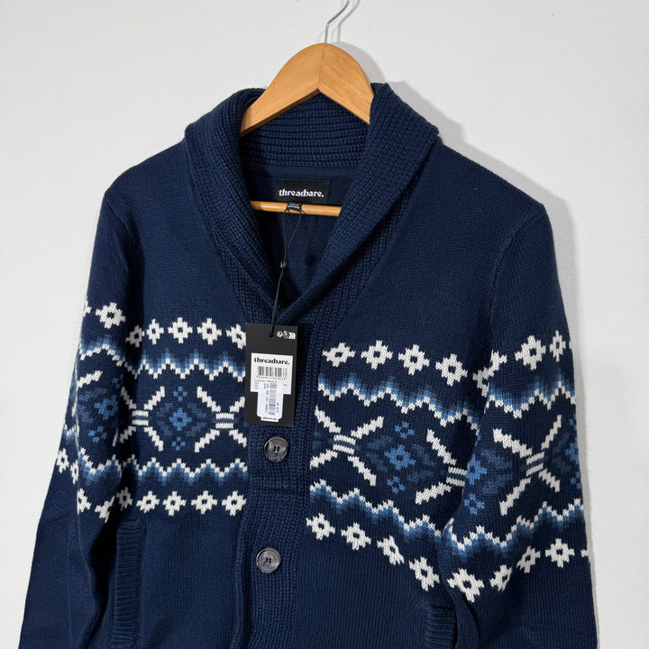 THREADBARE CARDIGAN SHAWL COLLAR SWEATER BRAND NEW