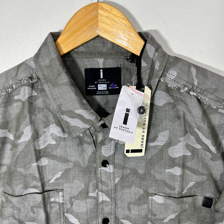 JEANS BY BUFFALO HALF SLEEVES CAMOUFLAGE SHIRT BRAND NEW