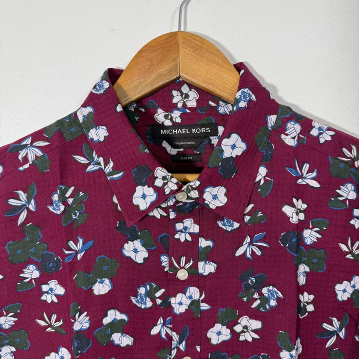 MICHAEL KORS PRINTED ITALIAN FABRIC LINEN COTTON SHIRT