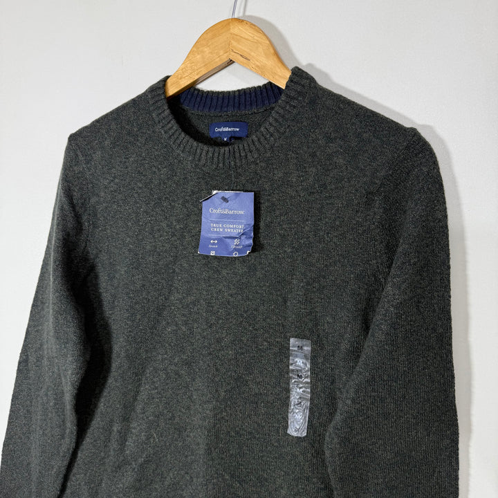 CROFT & BARROW KNITED COTTON SWEATER BRAND NEW STRETCH GREEN COLOUR