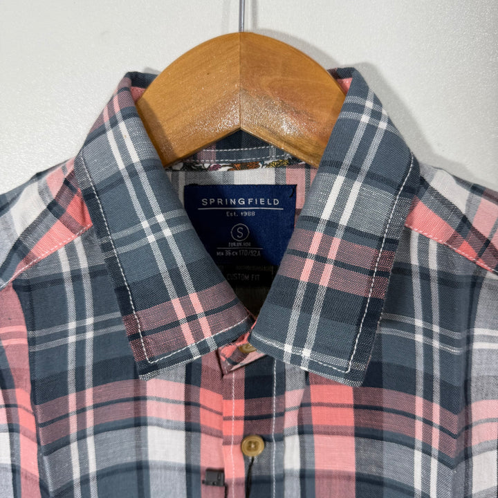 SPRINGFEILD CUSTOM FIT HALF SLEEVES CHECKERED COTTON  SHIRT
