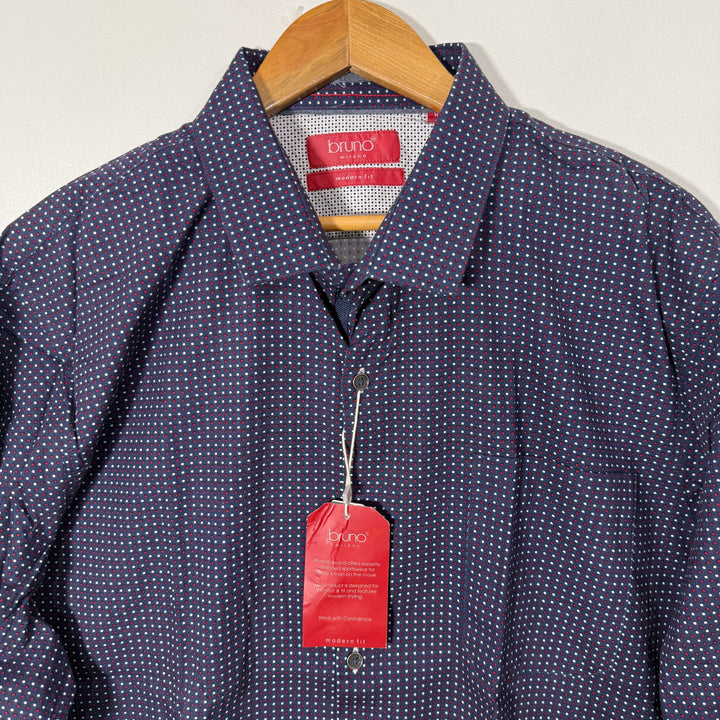 BRUNO MILANO  MODERN FIT PRINTED COTTON SHIRT BRAND NEW