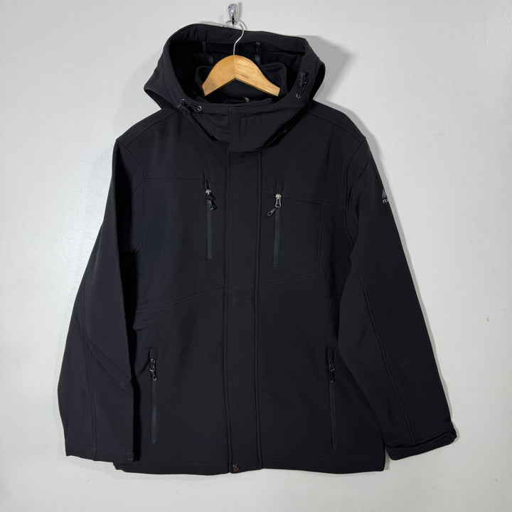 RBX SOFT SHELL WINDBREAKER JACKET INNER FLEECE BLACK COLOUR