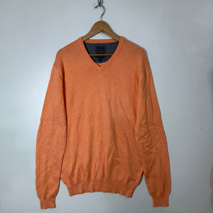 GAZMAN V NECK COTTON SWEATER WITH STRETCH