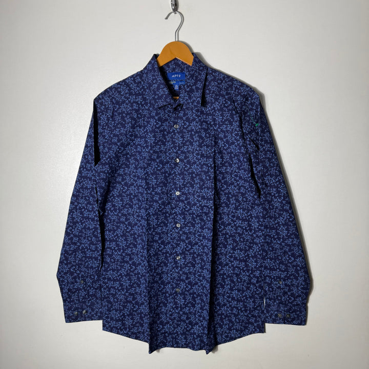 APT.9 SLIM FIT PRINTED COTTON SHIRT