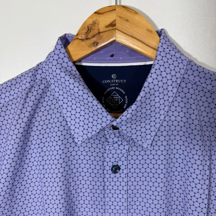 CON STRUCT SLIM FIT BUTTON DOWN MOISTURE WICKING QUICK DRY NO IRON PERFORMANCE SHIRT WITH STRETCH