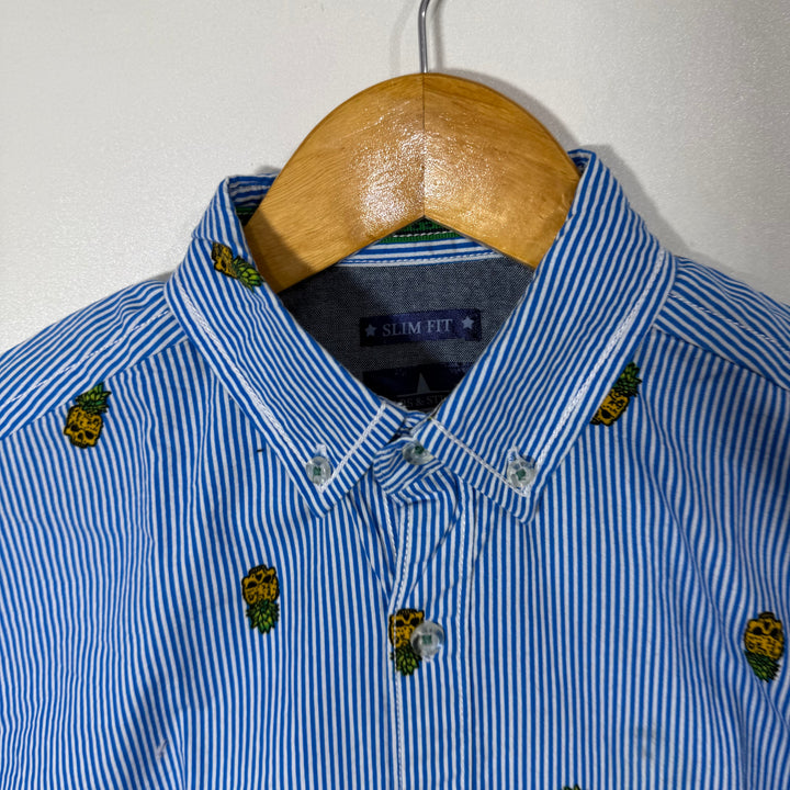 STARS & STRIPES BUTTON DOWN HALF SLEEVES COTTON SHIRT