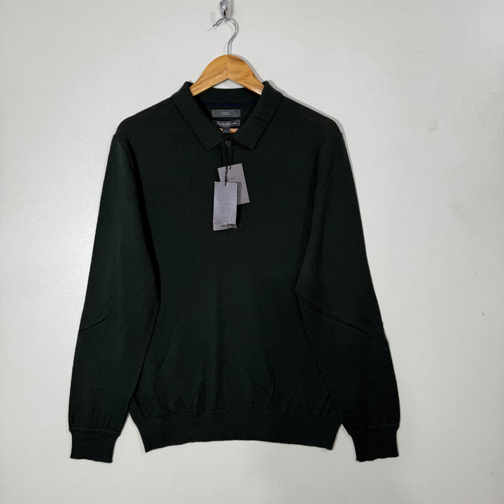 MARKS & SPENCER EXTRA FINE MERINO WOOL SWEATER BRAND NEW GREEN COLOUR