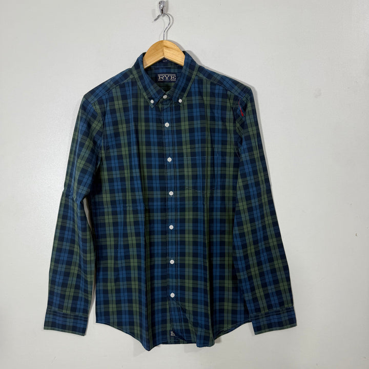 RYE BUTTON DOWN CASUAL COTTON SHIRT BRAND BEW