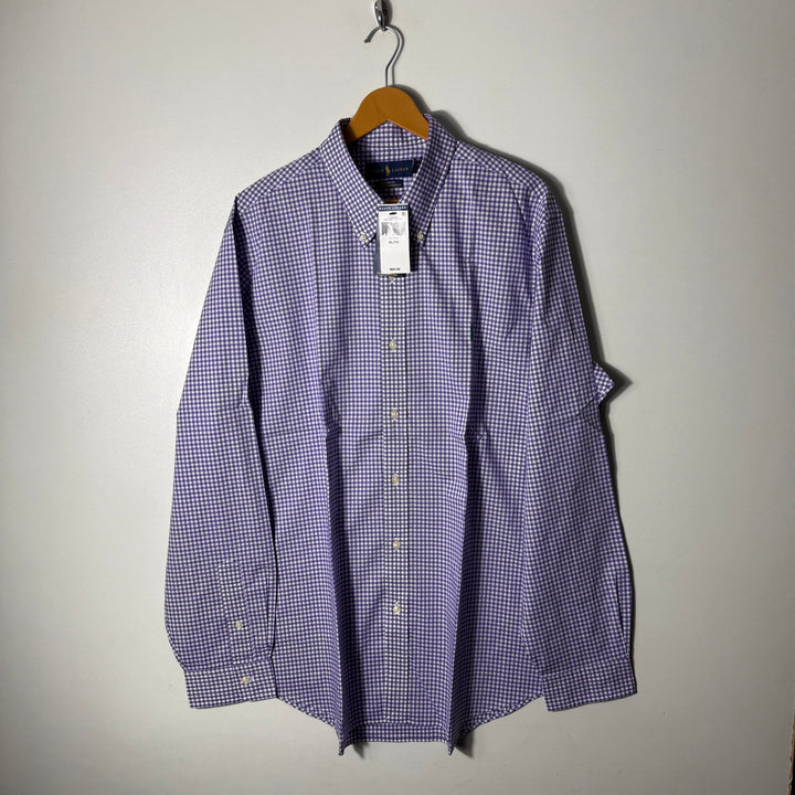 RALPH LAUREN POLO CLASSIC FIT BUTTON DOWN COTTON CHECKERED SHIRT BRAND NEW
