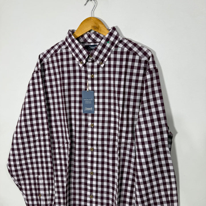ROUNDTREE & YORKE BUTTON DOWN  COTTON CHECKERED SHIRT BRAND NEW