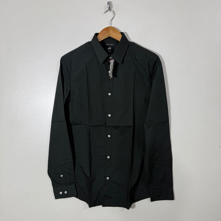 H&M SLIM FIT COTTON SHIRT BRAND NEW GREEN COLOUR