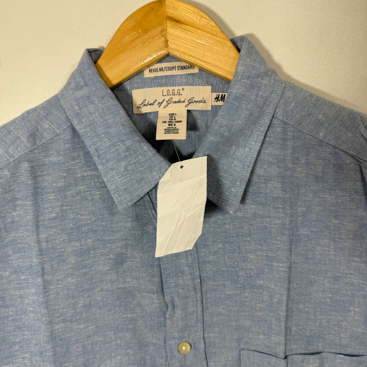 H&M REGULAR FIT LINEN COTTON SHIRT BRAND NEW