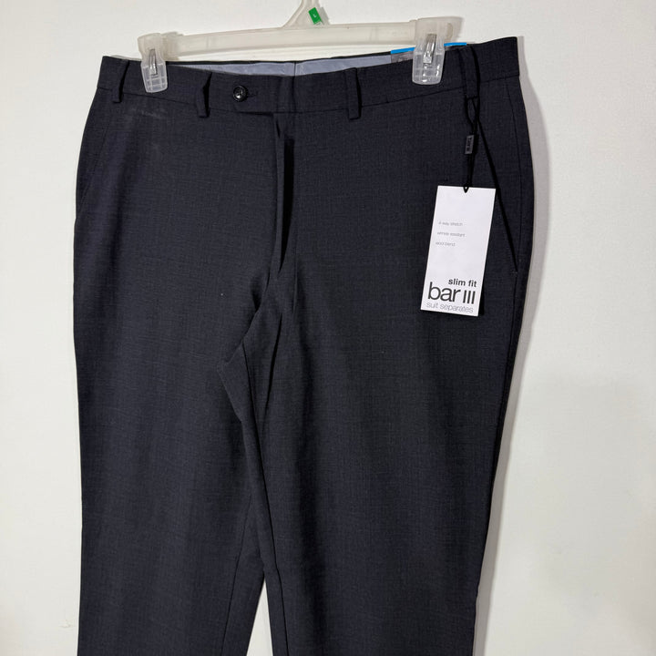 BAR III SLIM FIT WOOL DRESS PANT BRA NEW WITH STRETCH GREY COLOUR