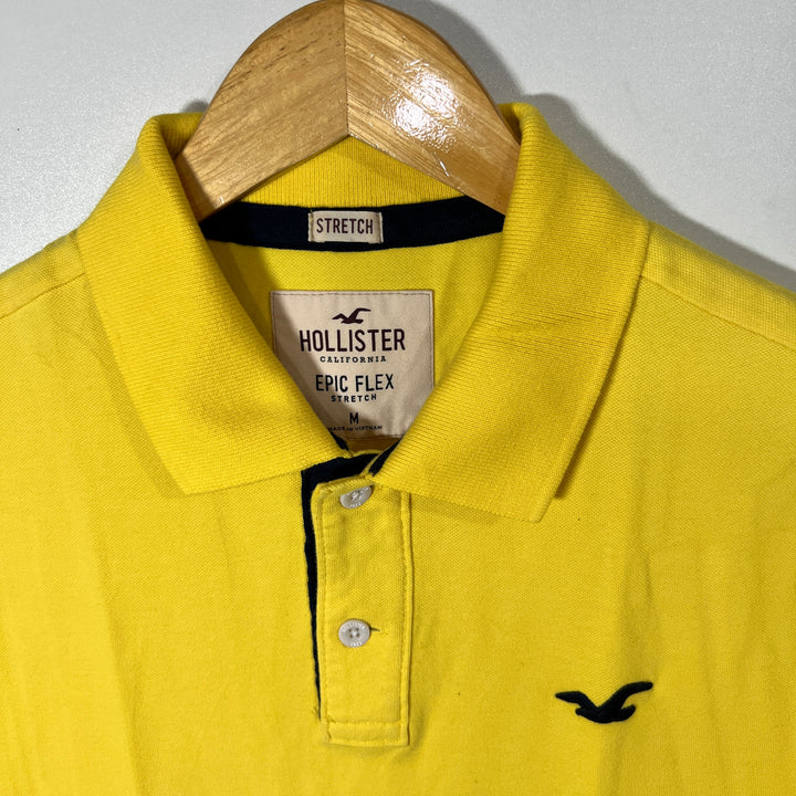 HOLLISTER CALIFORNIA COTTON POLO TSHIRT WITH STRETCH