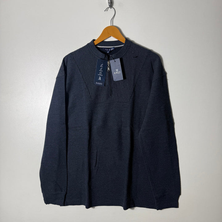ENZO HALF ZIP SWEATER BRAND NEW BLUE COLOUR