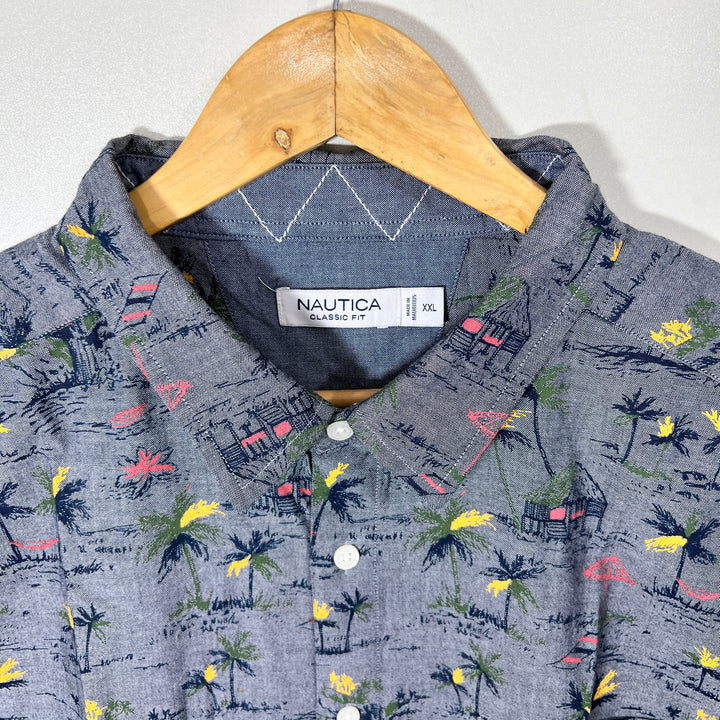 NAUTICA CLASSIC FIT PRINTED CASUAL COTTON SHIRT