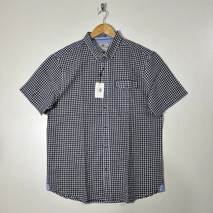 REPORT COLLECTION BUTTON DOWN HALF SLEEVES LINEN SHIRT BRAND NEW