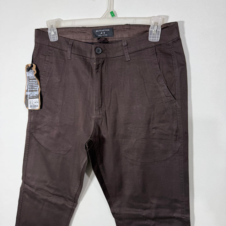 MATCHSTICK COTTON CHINO PANT BRAND NEW WITHOUT STRETCH BROWN COLOUR
