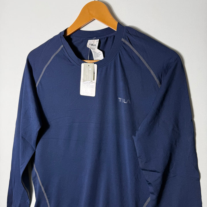 TSLA LONG SLEEVES SPORT COMPRESSION TSHIRT BRAND NEW BLUE COLOUR