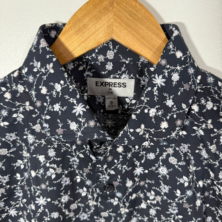 EXPRESS SLIM FIT PRINTED CASUAL COTTON SHIRT