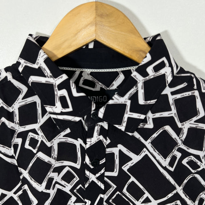 INDIGO HALF SLEEVES HAWAI SHIRT