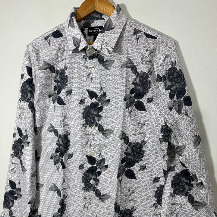 EXPRESS EXTRA SLIM FIT CASUAL COTTON SHIRT WITH STRETCH