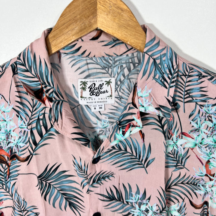 PULL & BEAR SAFARI COLLAR HALF SLEEVES HAWAI SHIRT