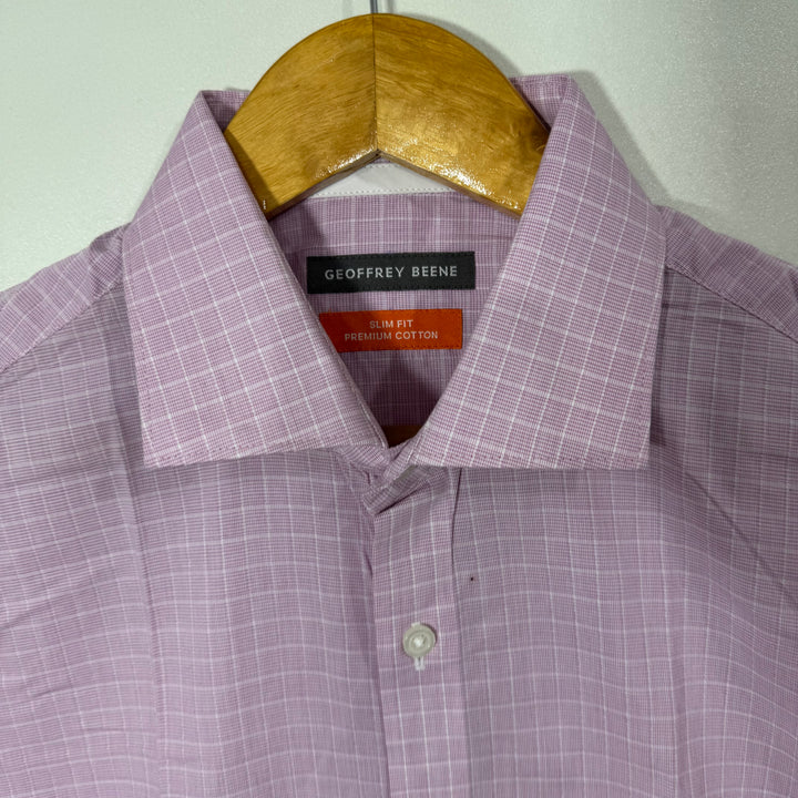 GEOFFREY BEENE SLIM FIT CHECKERED COTTON SHIRT BRAND NEW