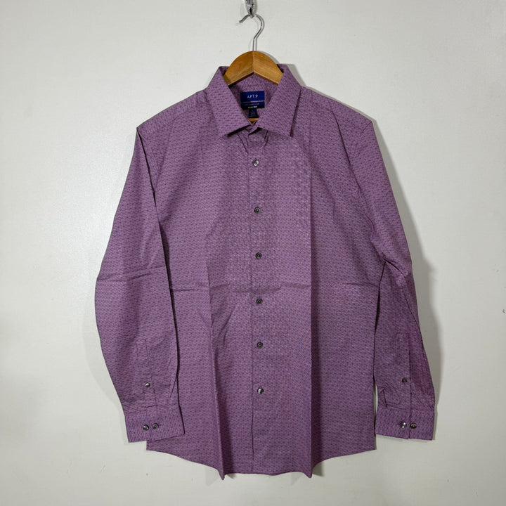 APT.9 SLIM FIT PRINTED SEMI FORMAL SHIRT