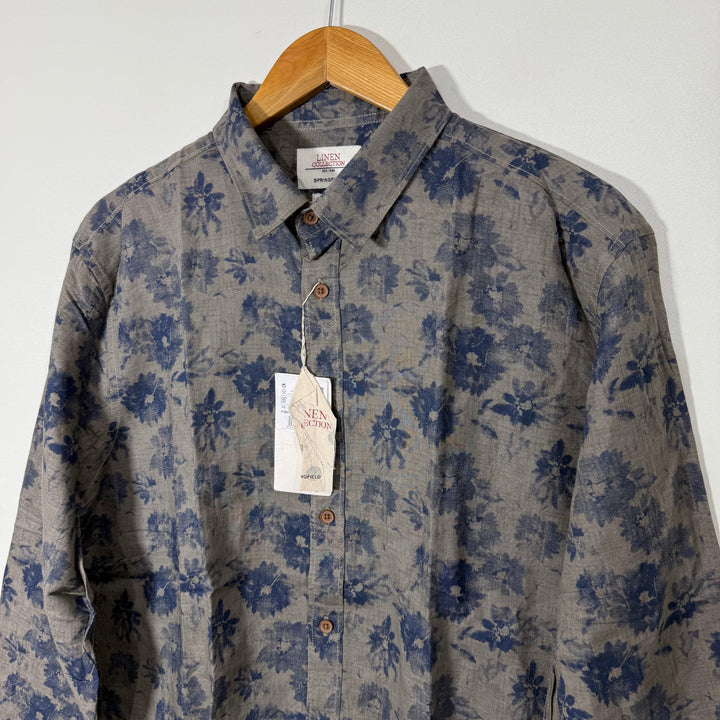 SPRINGFEILD CUSTOM FIT PRINTED LINEN SHIRT BRAND NEW