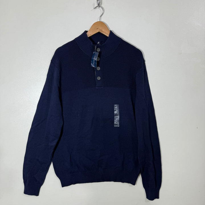 CLUB ROOM FOUR BUTTON KNITWEAR SWEATER BRAND NEW BLUE COLOUR