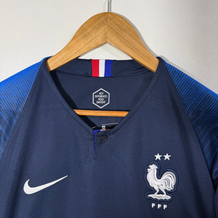 NIKE DRI FIT FRANCE V NECK ONE BUTTON SPORT TSHIRT BRAND NEW BLUE COLOUR
