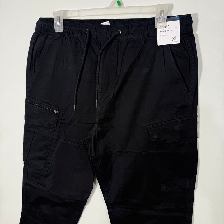ANKO ELASTIC WAISTBAND CARGO COTTON JOGGER PANT BRAND NEW WITH STRETCH BLACK COLOUR