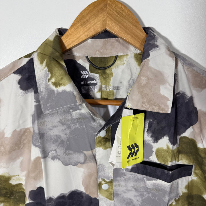 ALL IN MOTION HALF SLEEVES CUBAN COLLAR PERFORMANCE SHIRT BRAND NEW WITH STRETCH