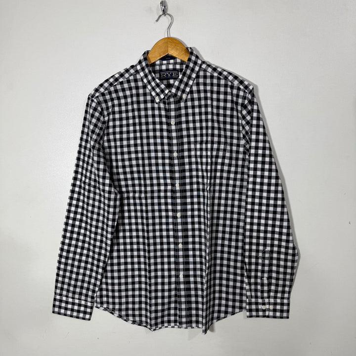 RYE SLIM FIT BUTTON DOWN COTTON CHECKERED SHIRT