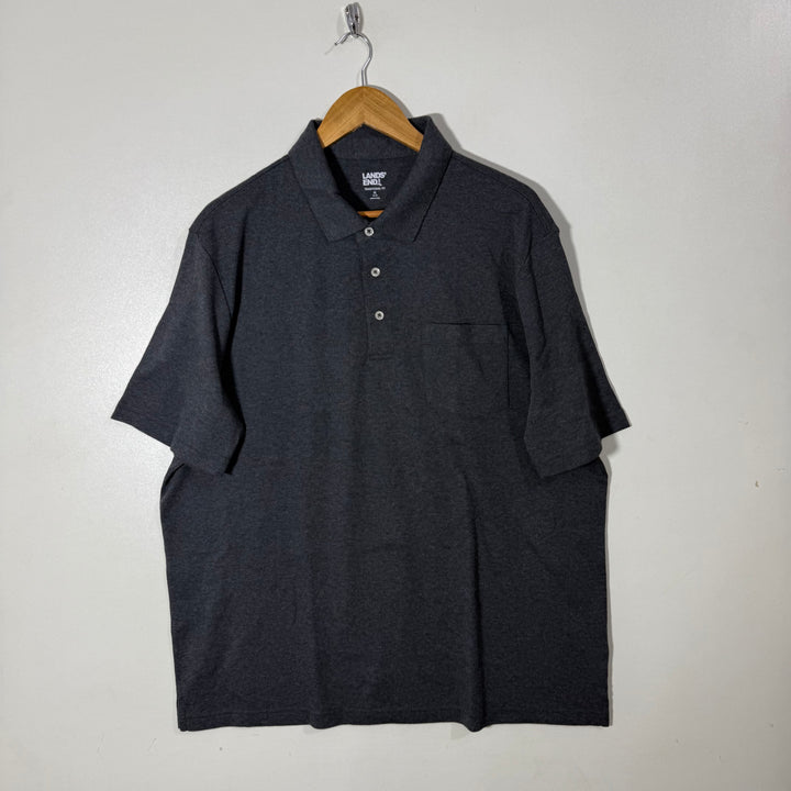 LANDS END COTTON POLO TSHIRT GREY COLOUR